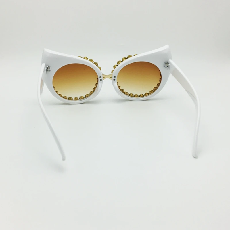 Для женщин Элитный бренд Солнцезащитные очки для женщин ювелирные изделия горный хрусталь украшения Cat Средства ухода для век Солнцезащитные очки для женщин Винтаж оттенки очки gafas-де-сол