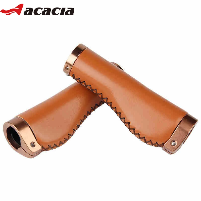 

ACACIA High Quality Cycling Grips Vintage Handmade PU Leather Bicycle Handlebar Grip Durable MTB Mountain Road Bike Handle Grips