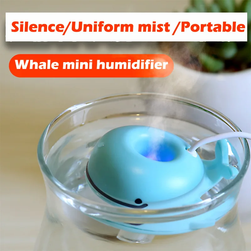 Mini Portable USB Whale Ultrasonic humidifier air purifier mist maker