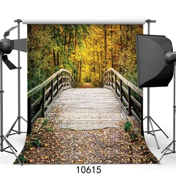 

10x10ft Autumn Photography Backdrops Wood bridge photo background backdrop photography backdrops vinyl