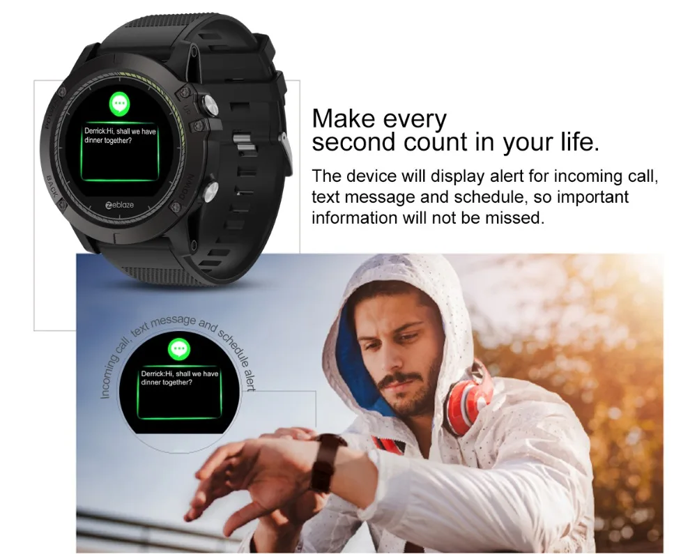 

Zeblaze VIBE 3 HR Sport Bluetooth Smart Watch Heart Rate Monitor Pedometer Smartwatch Digital Wrist Watch Men for IOS Android