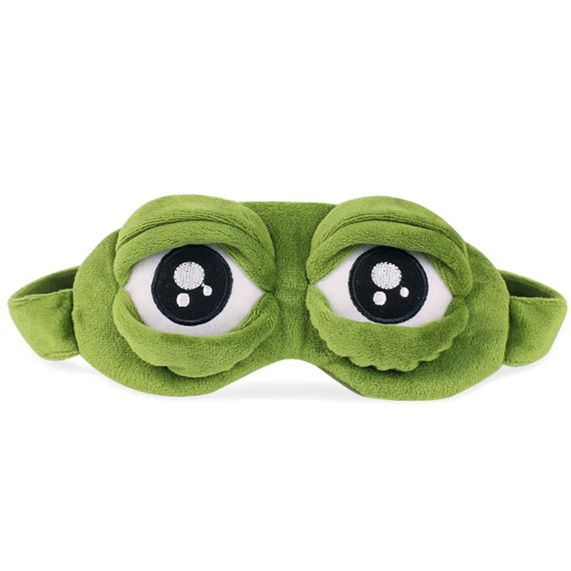 Sad Frog Green для девушки подарок Sad Frog 3D маска для глаз мягкий спящий Забавный косплей игрушки очки - Цвет: Белый