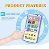 Kids Fake Smart Phone Toys WIth LED Educational English Music Simulation Learning USB Port Touching Screen for Child Baby Chrism 1
