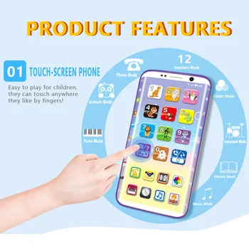 Hot Selling Kids Smart Phone Toys Educational Smart Phone Toy USB Port Touching Screen for Child Kid Baby 1