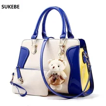 Nuevas Mujeres de La Moda Bolso Pequeño Oso Decoración Bolso de Totalizadores Del Bolso de Hombro Bolsas Famous Brand Set Mujeres Messenger Bags Bolsa de Cuero
