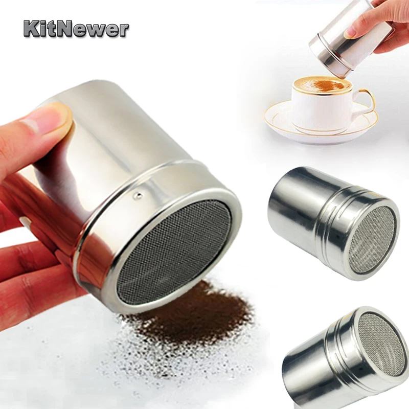 

Stainless Chocolate Shaker Cocoa Flour Icing Sugar Powder Coffee Sifter Lid Shaker Coffee Accessories Cooking Tools