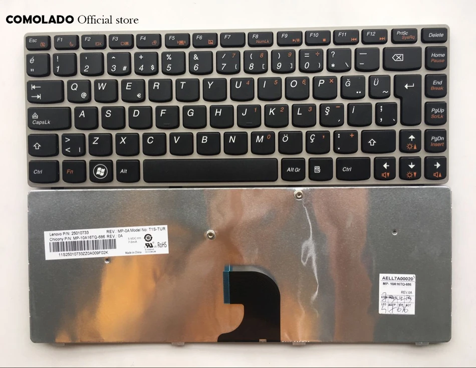 TR Turkish Laptop Keyboard For LENOVO Z360 Z360A Z360G G360 black with gray frame keyboard TR Layout