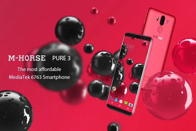 M-HORSE PURE 3 4GB RAM 64GB ROM Helio P23 MTK6763 2.0GHz Octa Core 5.7 Inch IPS Full Screen Quad Camera Android 7.1 4G LTE Smartphone