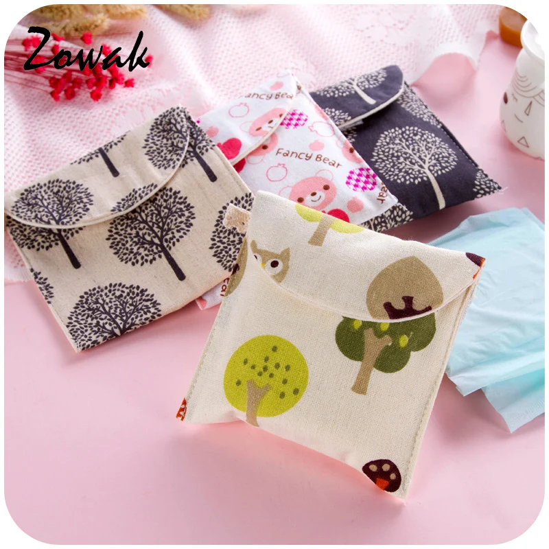 Sanitary Napkin Bag Brief Cotton Sanitary Towel Storage Bag Travel Bags