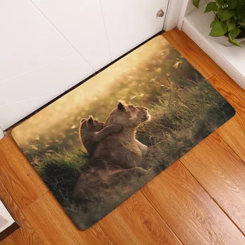 

CAMMITEVER Wild Animal Lion Family Leopard Rugs Carpet Mat Door Rugs Area Rug For Bedroom Living Room Bathroom Window Bedside