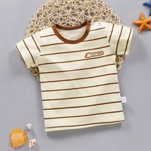 Детская футболка с короткими рукавами хлопковая летняя одежда для девочек Детская летняя одежда футболка для мальчиков