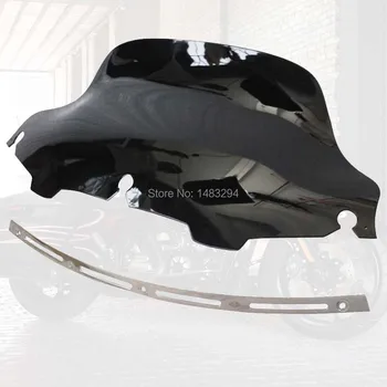 

Chrome Slotted Stock Batwing Trim + 8" Black Wave Windshield Fits For Harley Touring Electra Glide 1996-2013