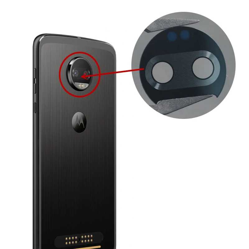 Замена новой задней камеры стеклянная крышка объектива для Motorola Moto Z2 Force Z Play E4 X4 с клейкой лентой+ номер отслеживания
