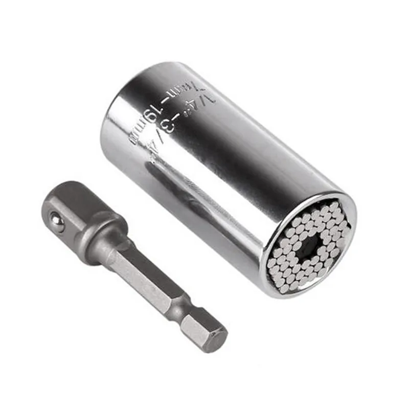 

Set of 3Pcs Universal Torque Wrench Head Set Socket Sleeve Power Drill Ratchet Bushing Spanner Key Magic Grip Multi Hand Tools