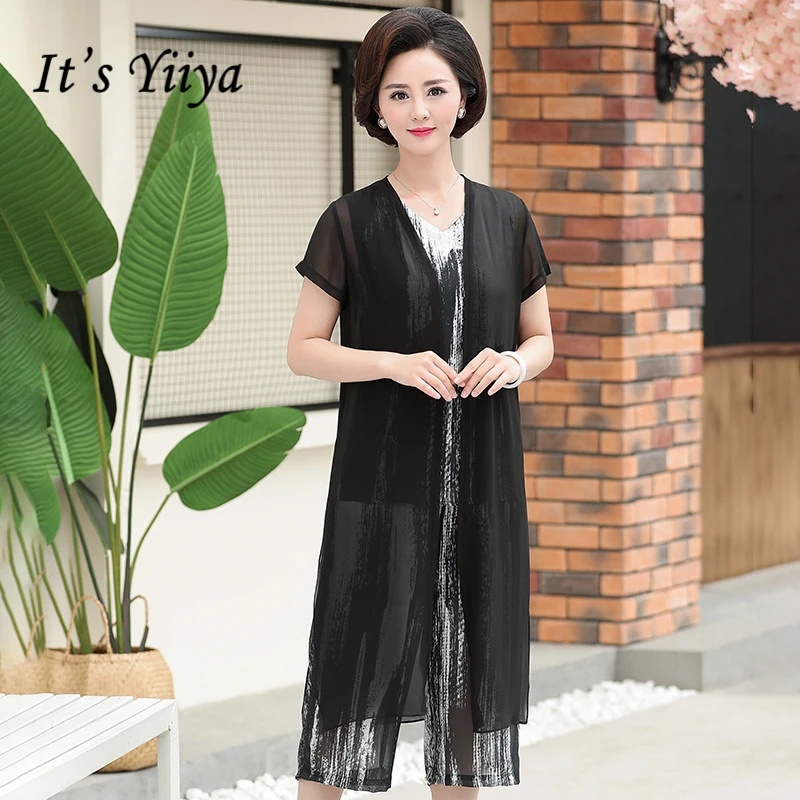 

It's Yiiya Mother of the Bride Dresses Plus Size Sunscreen Chiffon 3 piece set Fashion Designer Elegant Mother Dress M005