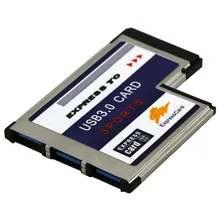 New 3 Ports Hidden Inside USB 3 0 HUB to Express Card 54mm Adapter Converter Card