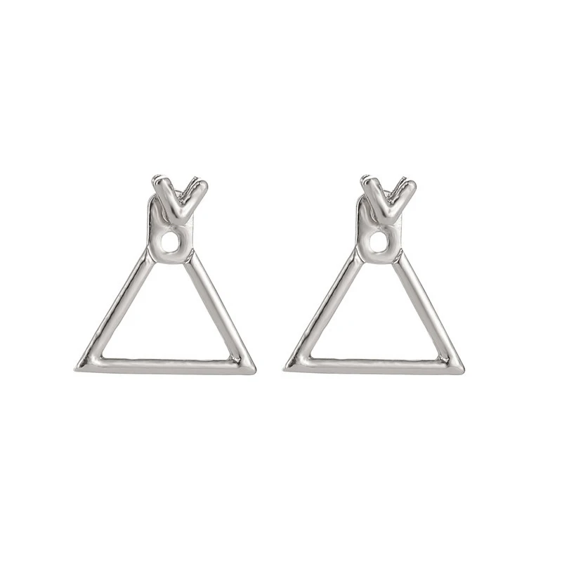 Triangle Silver Модные креативные минималистичные геометрические серьги для женщин простые металлические квадратные серьги для девочек женские ювелирные аксессуары - Окраска металла: Triangle Silver