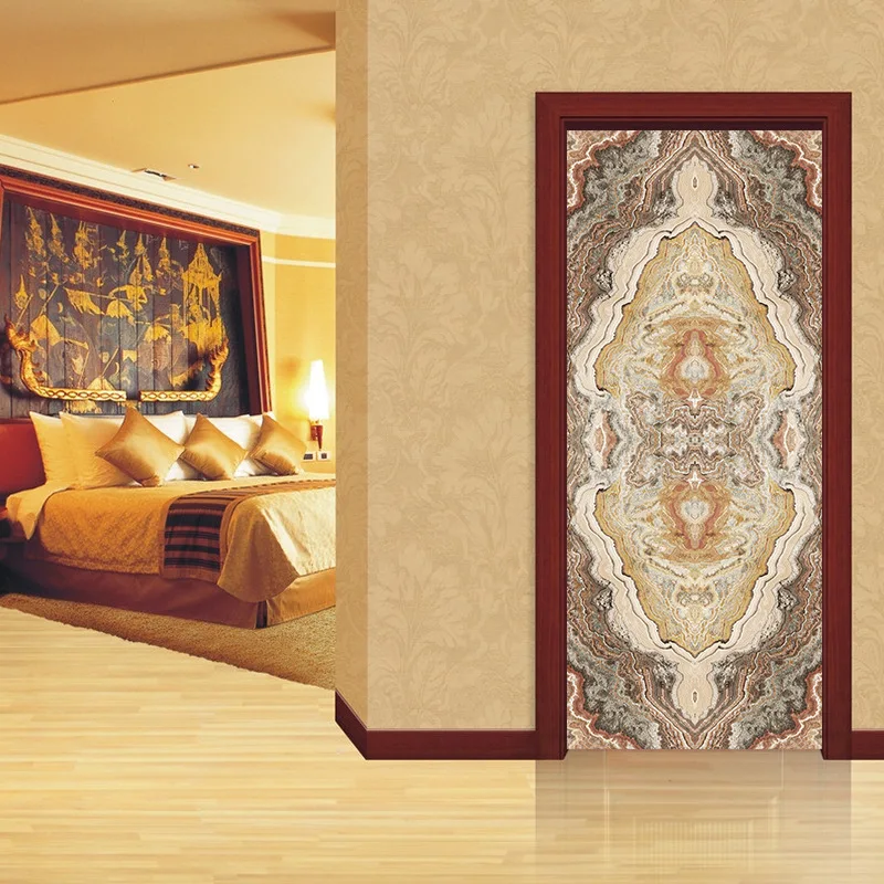 Self adhesive DIY Door Mural Sticker Door Wallpaper Stickers Home Decor