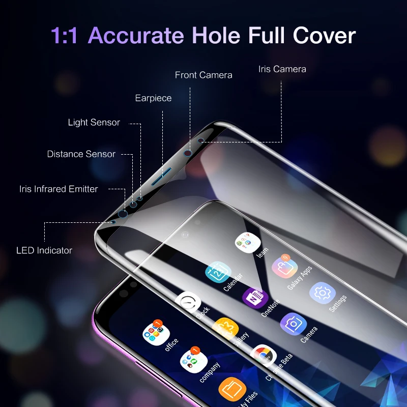 FLOVEME 3D изогнутое стекло для Samsung Galaxy S9 + HD Защита экрана S8 Plus очки Мягкая Ультра