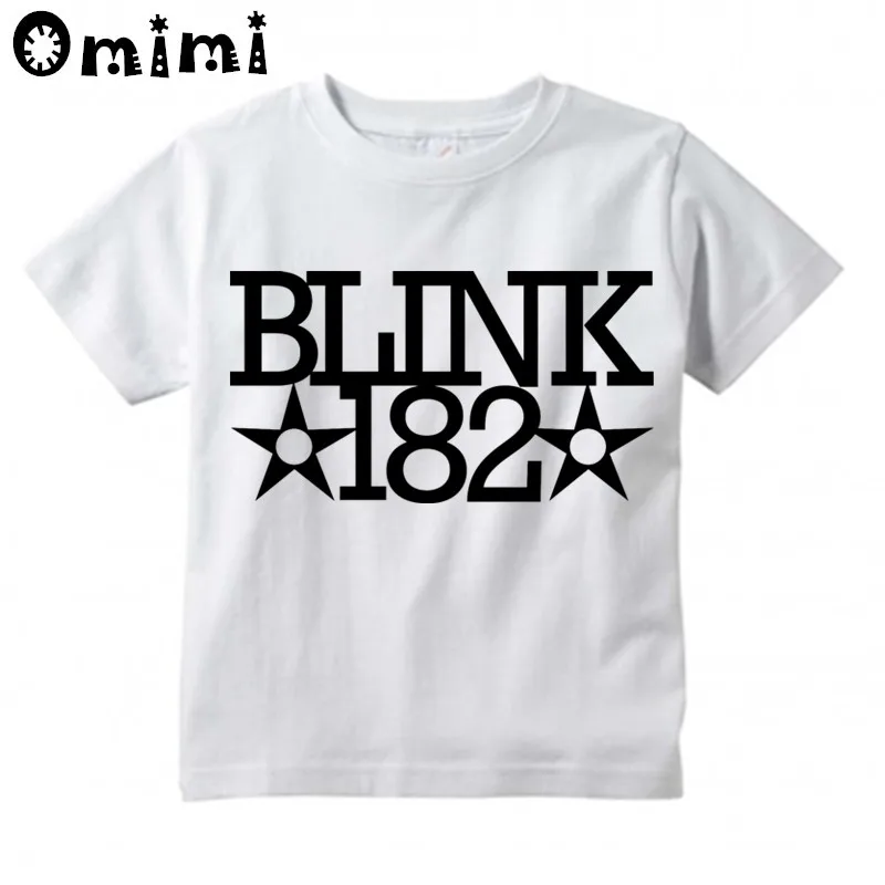 Boys/Girls Blink 182 Rock Band Smiley Face Design T Shirt Kids Great Casual Short Sleeve Tops Children's Funny T-Shirt - Цвет: oHKP501C