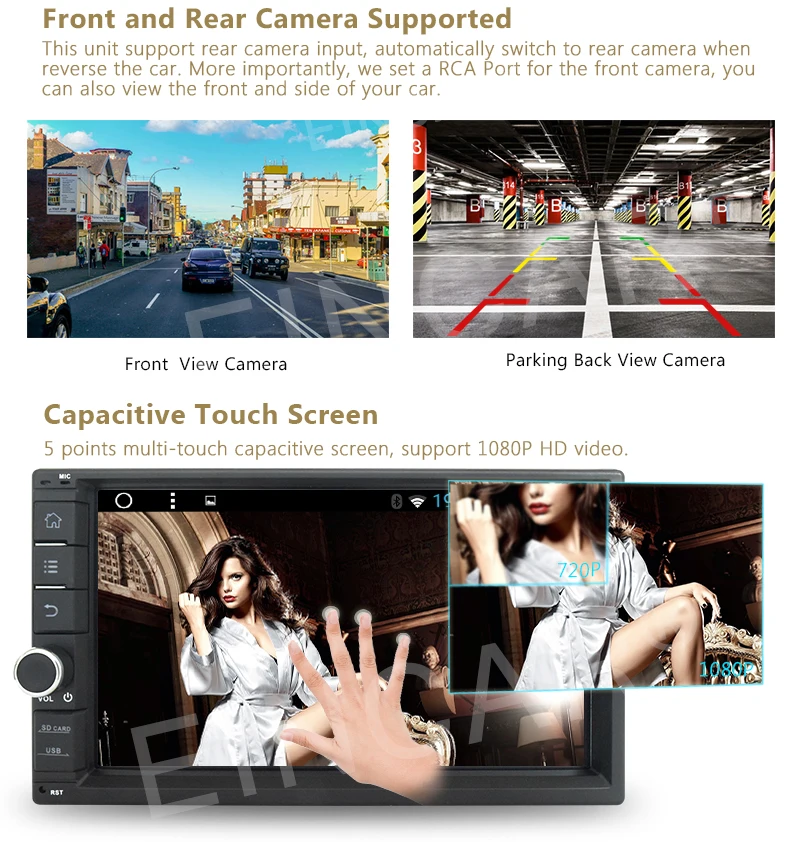 Best CAMERA+2GB RAM Android 6.0 Double Din Car Stereo Radio GPS Wifi 3G OBD2 HD DAB+ 4