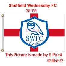 England Sheffield Wednesday FC decoration Flag B 3ft*5ft (150cm*90cm)