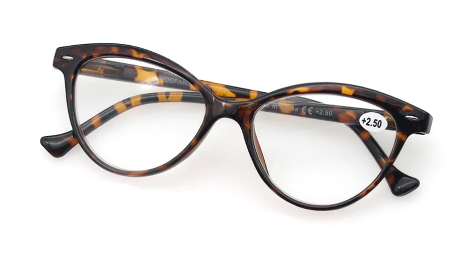 Кошачий глаз очки для чтения женщин для Винтаж Мода Большой рамки ретро дамы очки с диоптриями Сверхлегкий с Ткань для очков