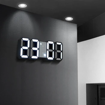 

LED Large Digital Table Clock 3D Snooze Wake up Alarm Clock Desktop Electronic Clock Watch USB/AAA Powered Wall Clock Decoration