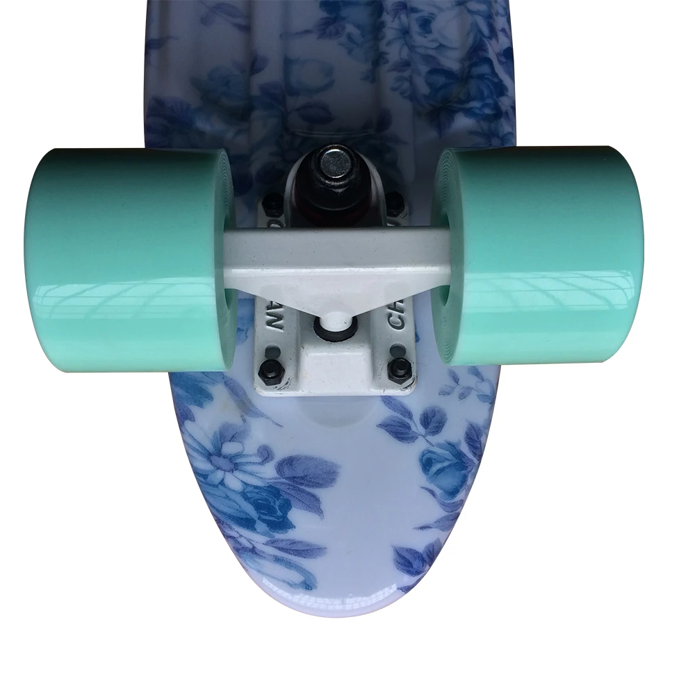 22 X 6 Retro Standard Mini Cruiser Longboard Skateboard with Floral Graphic - Ready to Ride for Girls image 3