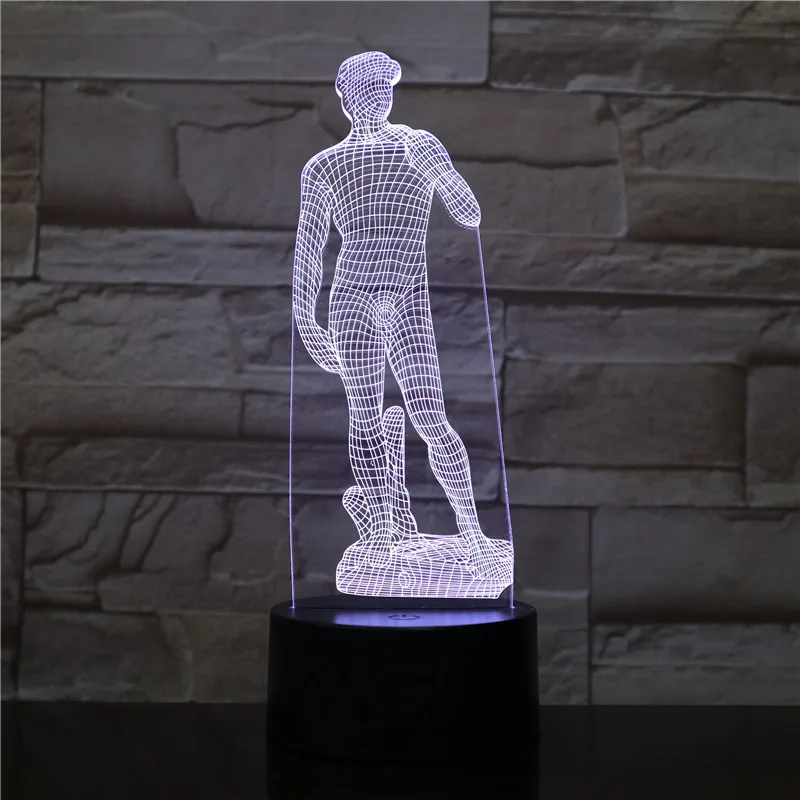 

Michelangelo David LED Night Light sculpture Figure Touch Sensor RGB Decorative Lamp Child Kid David Sculpture Desk lamp bedside