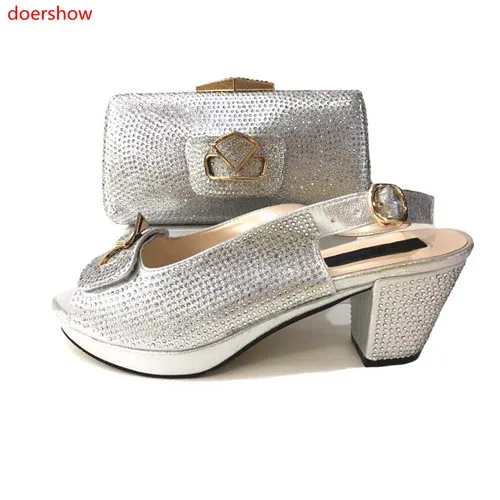 

doershow New Arrival Shoe and Bag To Match Italian African Wedding Shoe and Bag Sets Matching Shoes and Bag Set for Party!MS1-9