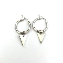 Nhỏ Hoop Bông Tai Vàng Bạc Sao Trăng Tam Giác Tim Chữ Thập Bar Charm Earrings đối với Phụ Nữ Oorringen Gặp Móc Anneau Oreille(China)