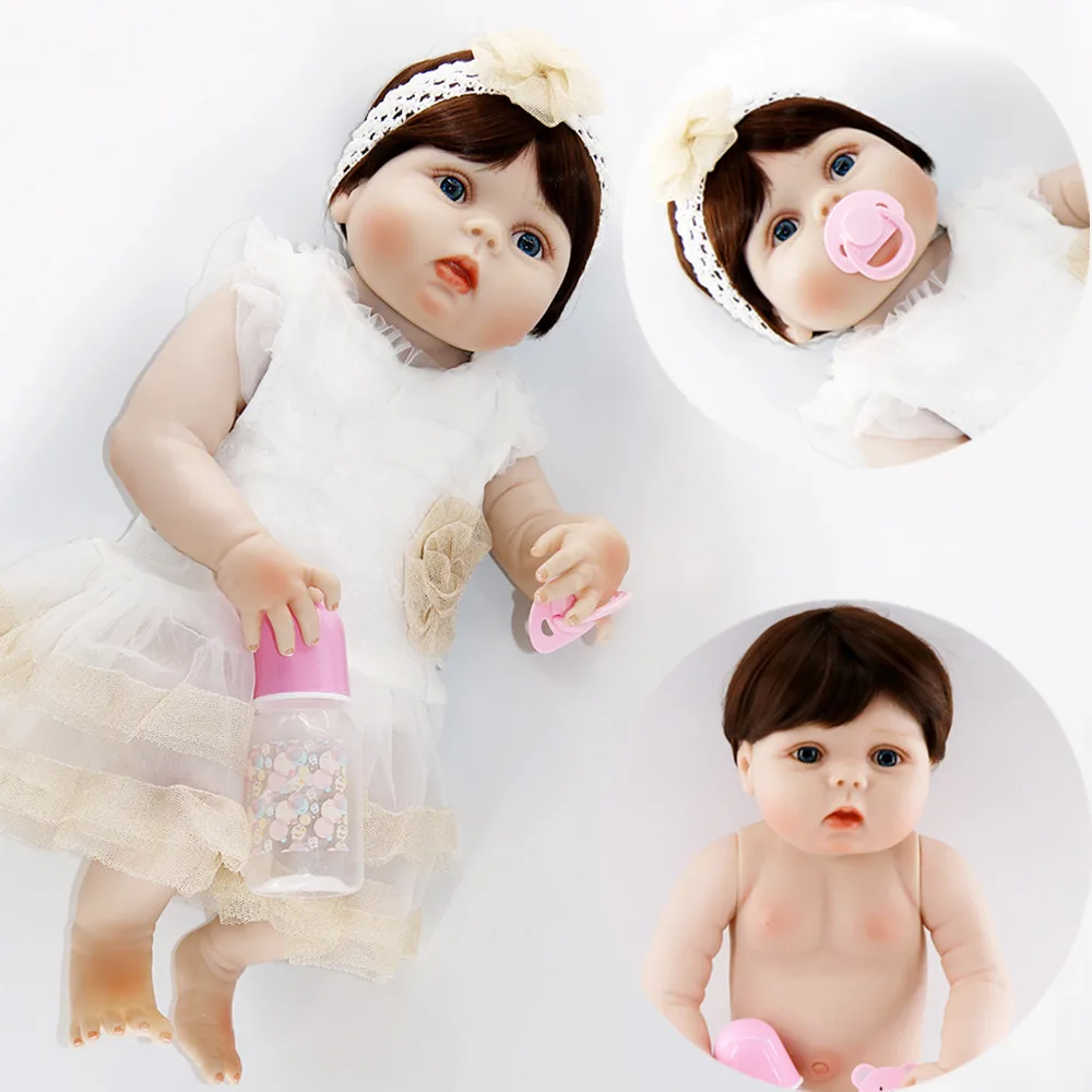 

55cm Reborn babies girl princess dolls 22" full silicone real touch adorable bathe birthday present bebe alive reborn bonecas