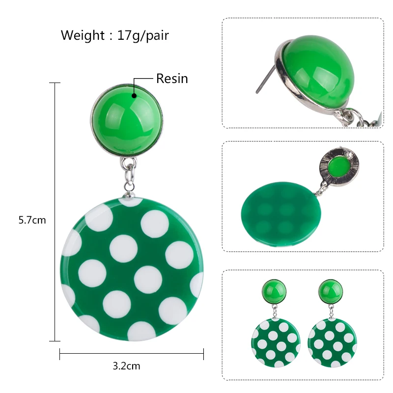 Trendy Fashion Dangle Acrylic Earrings for Women 2018 New Circle Geometric Resin Dangling Earring Elegant Jewelry Party Brincos (1)