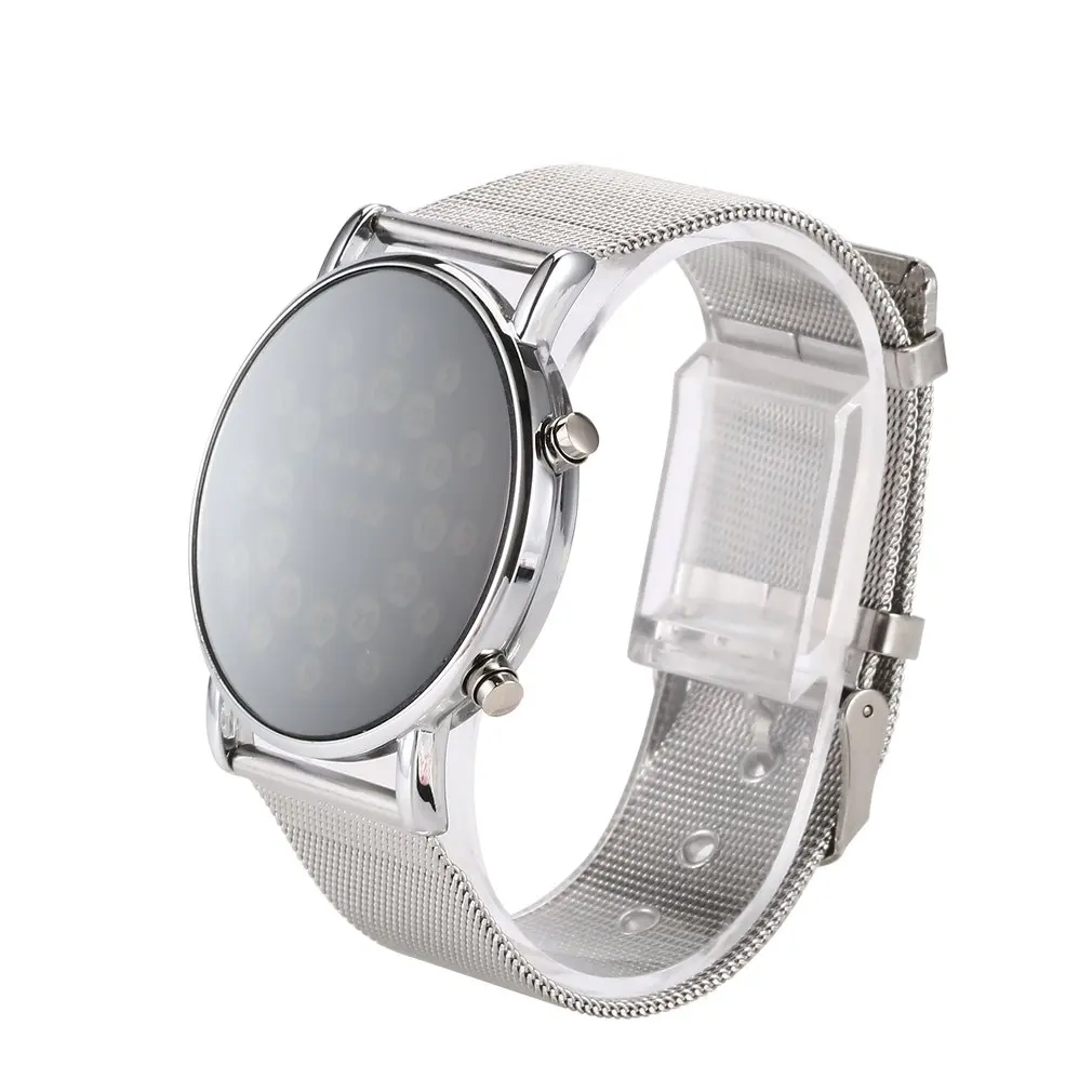 

Stylish Fashion Watch Waterproof LED Digital Touch Screen Day Date Steel Strap Digital Wrist Watch For Men