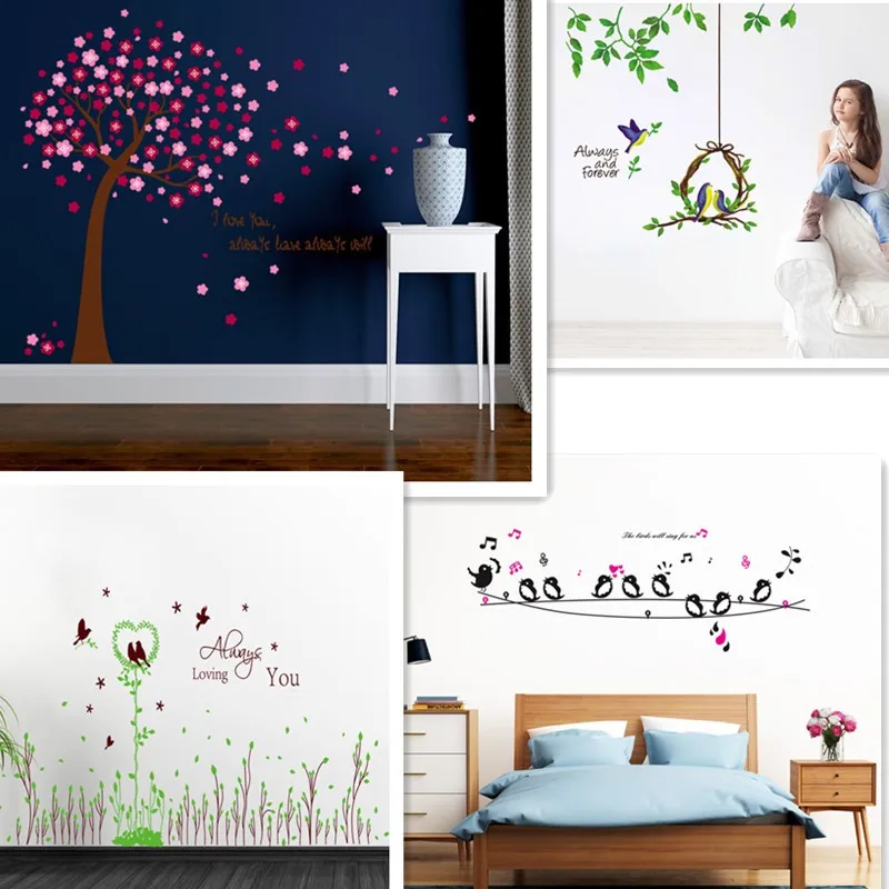 7 Models Super Beautiful Wall Stickers Decals Glass, Tree, Brids and