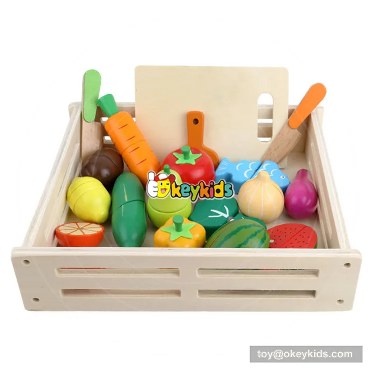

Wooden Pretend Play Kitchen Toys Wooden Cutting Fruit Vegetable Toys Colorful Educational Food Toys for Kids girls