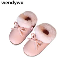 WENDYWU automne hiver chidren rose marche chaussures bébé filles papillon cheville bottes enfant bottes chaudes enfants marque gris bottes