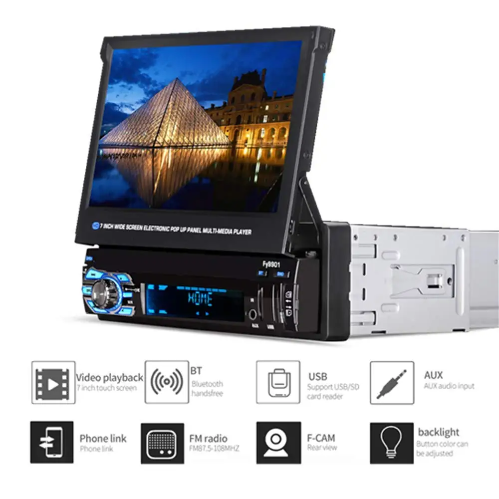 Fonwoon 7 &quotсенсорный экран автомобильное радио с выдвижным экраном Авторадио GPS