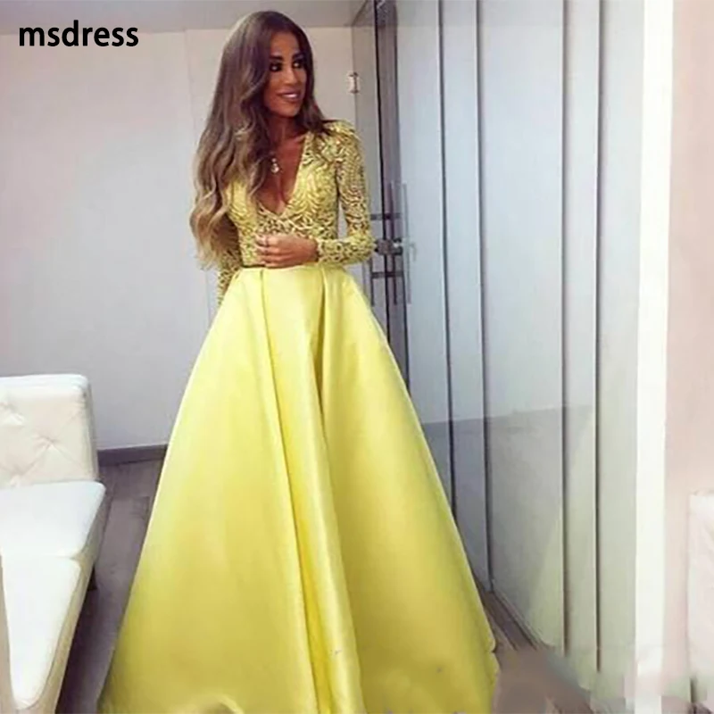 elegant-yellow-dubai-abaya-long-sleeves-evening