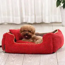 Высокое качество вельвет кровать собаки/кошка кровать, моющаяся Лежанка для питомца для Тедди/золотистый ретривер/бишон фризе
