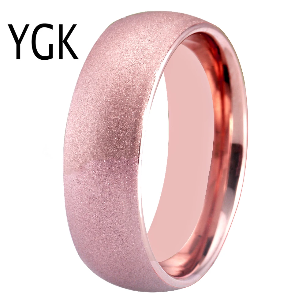 8 мм женское кольцо розовое Золотое вольфрамовое Карбидное кольцо обручальное кольцо с пескоструйной обработкой классические мужские ювелирные изделия Подарок на годовщину Прямая поставка