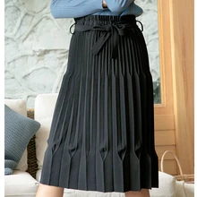 Лидер продаж Miyake модная складывающаяся однотонная трехмерная тонкая складчатая юбка