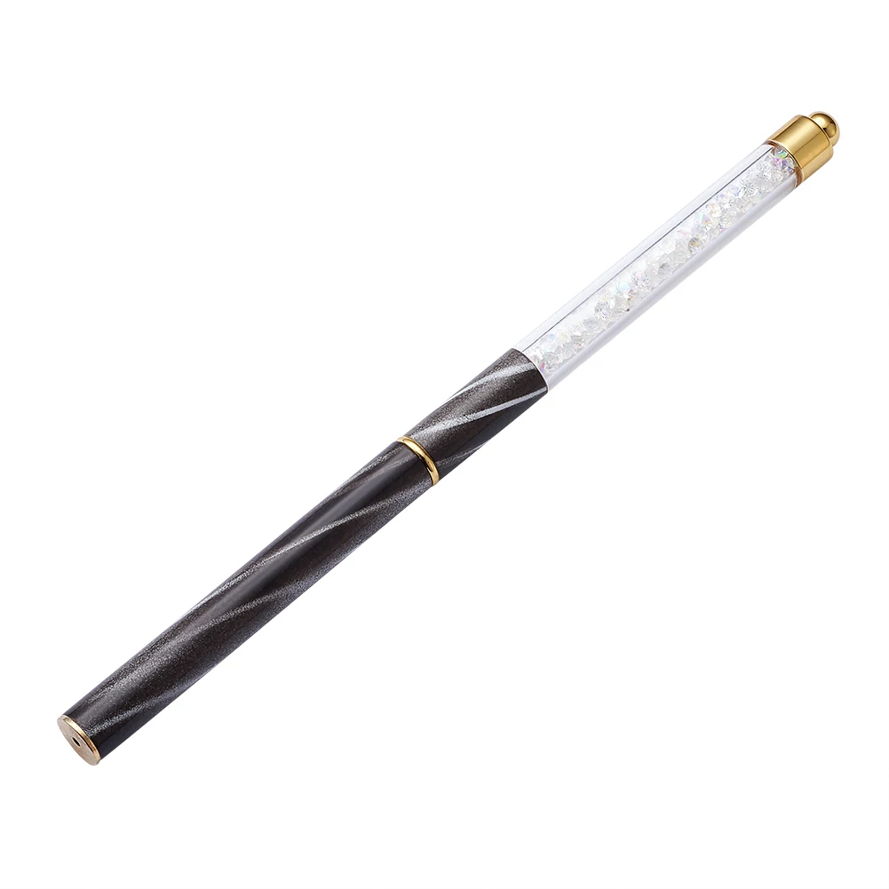 Cat Eye Rhinestones Nail Art Brush, Gradient Drawing Painting Pen, Manicure Tools, OliveDrab, 177x10mm; Brush: 11mm