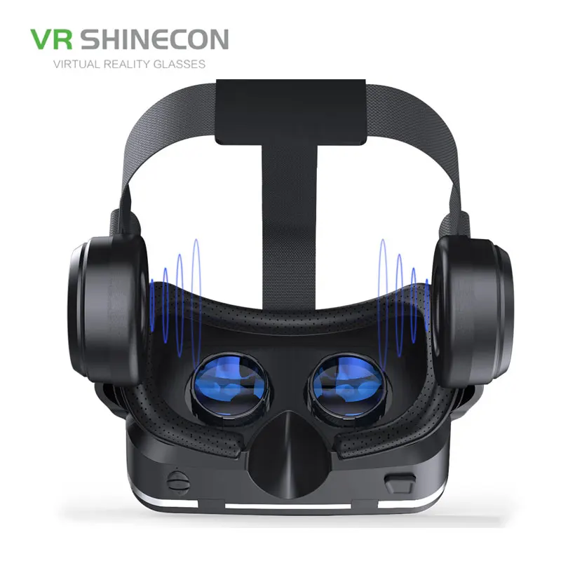 VR SHINECON G04E 3D VR очки гарнитура с наушниками для 4,7-6,0 дюймовых Android iOS смартфонов