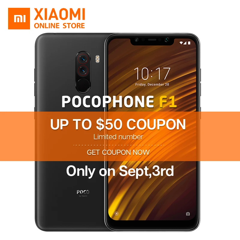 Xiaomi Pocophone F1: Xiaomi Pocophone F1 Poco 6GB 64GB Snapdragon 845 6.18" Full Screen AI Dual Camera LiquidCool 4000mAh Smartphone sale on 09.03 with $50 coupon. Xiaomi Pocophone F1: Xiaomi Pocophone F1 Poco 6GB 64GB Snapdragon 845 6.18" Full Screen AI Dual Camera LiquidCool 4000mAh Smartphone sale on 09.03 with $50 coupon.