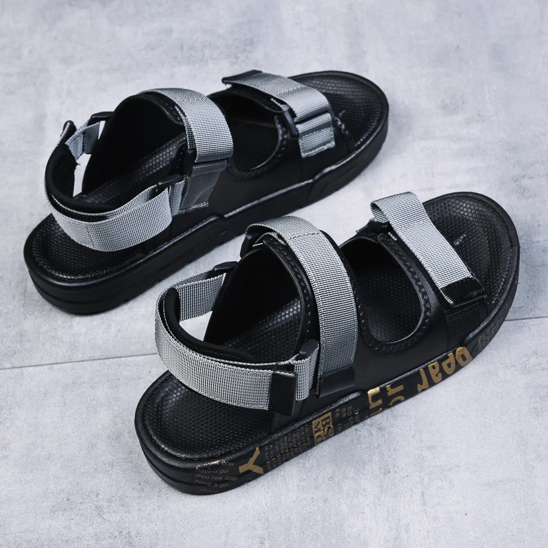 Г. модные летние мужские пляжные сандалии мужские сандалии-гладиаторы повседневная обувь в римском стиле шлепанцы на плоской подошве, большие размеры 38-44