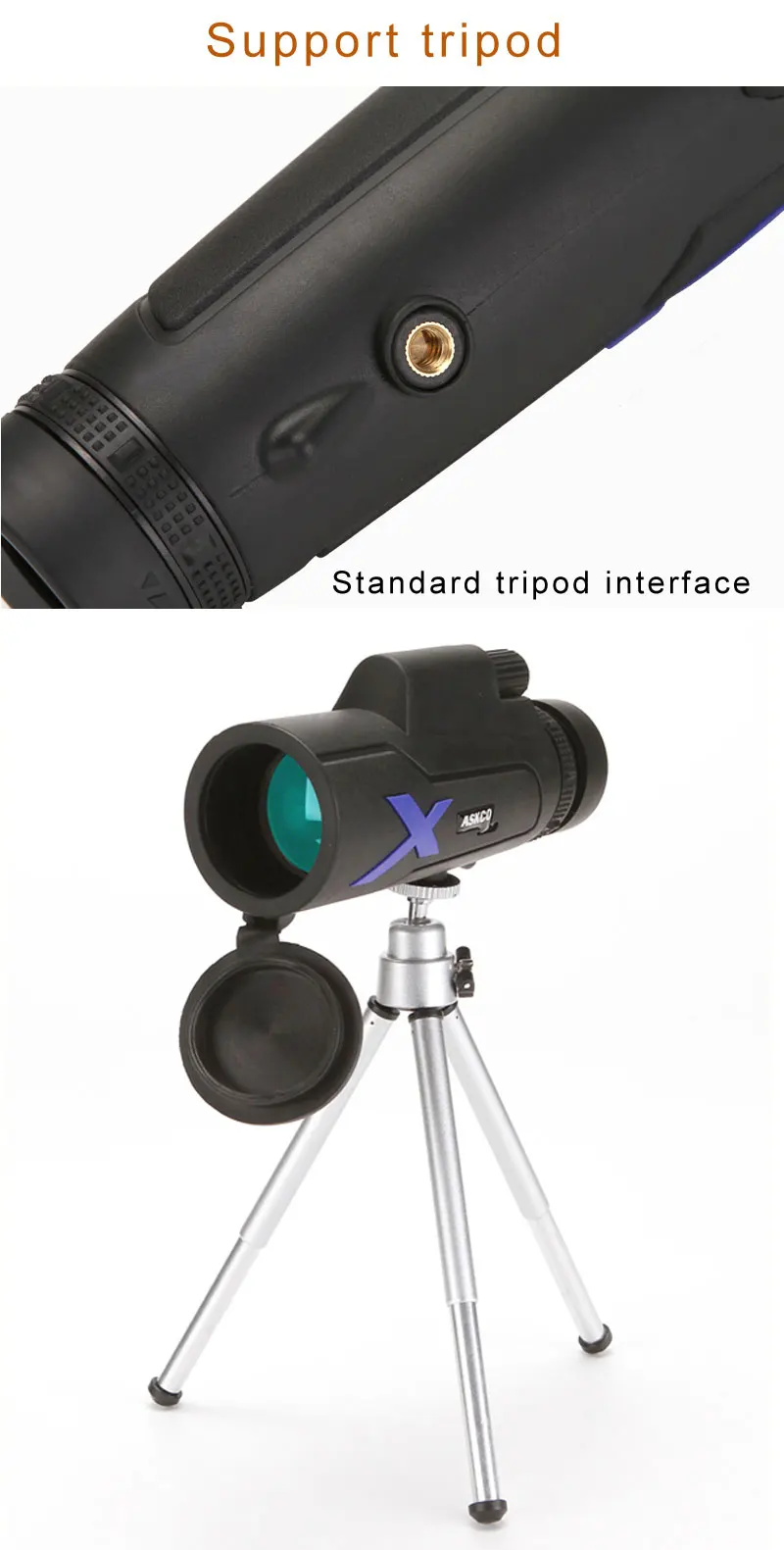 Monocular 20x50 binóculos poderosos zoom de alta