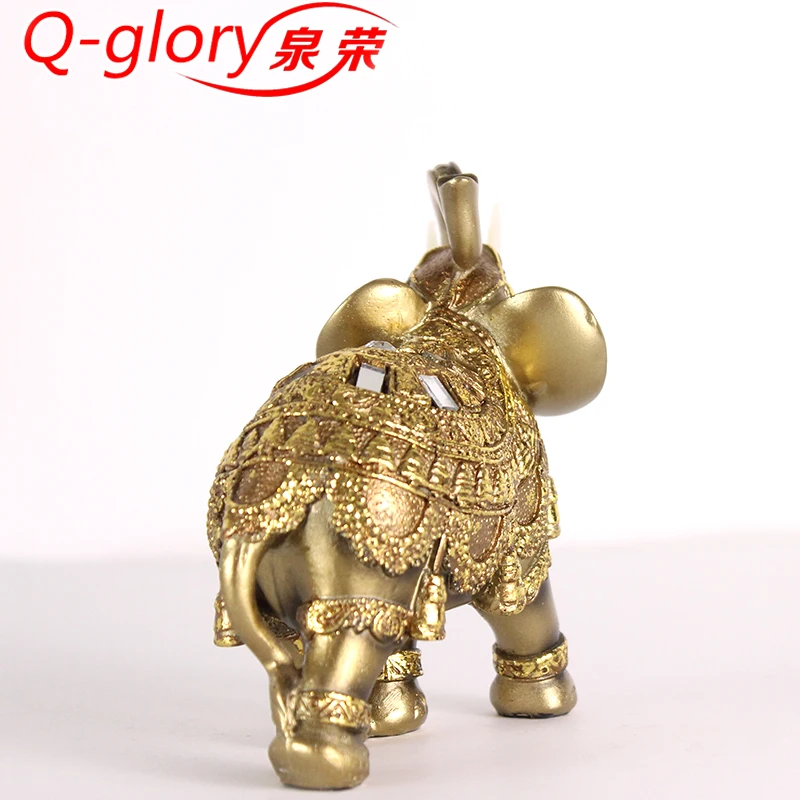 Q glory золотые фигурки слонов статуя из смолы Счастливый Слон садовые аксессуары