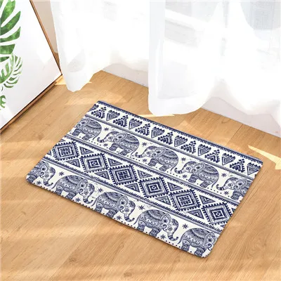 Flannel geometric door mats Household bathroom door mats foot mats long bedroom mats - Цвет: 4